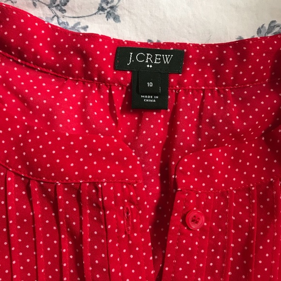 JCrew red and white dot shirt - Picture 2 of 3